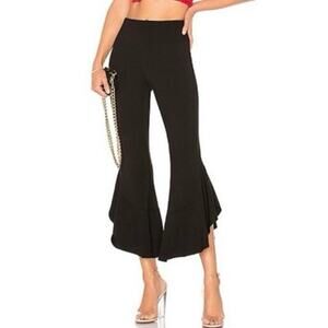 BAILEY 44 Anthropologie Petunia Black Ruffle Flair Crop Pants Fairy - Sz Large